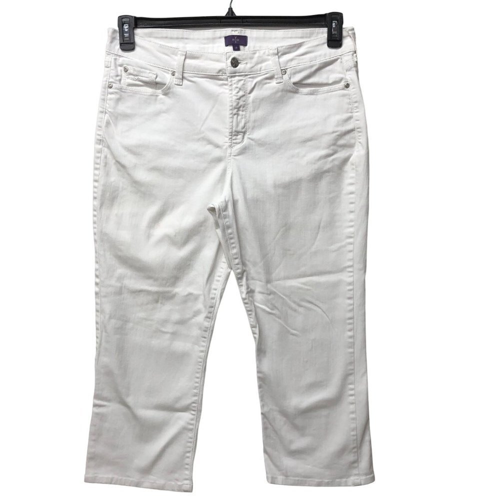 NYDJ CAPRI‎ DENIM WHITE STRAIGHT JEANS SIZE 14